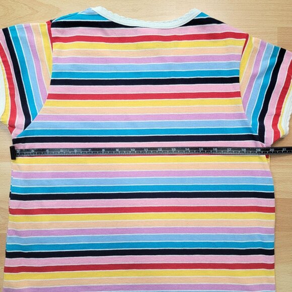 Picket and Post Colorful Striped Short Sleeve Top | Size: Medium - Picture 10 of 13